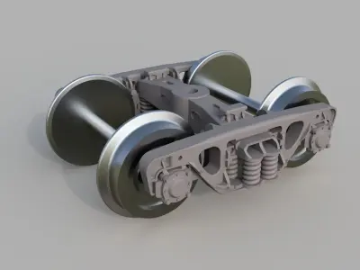 HO scale model of a train bogie for resin printing Free 3D print model