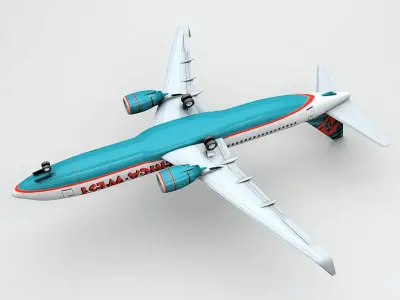 Boeing 737-800 NG Airliner - America West Airlines Low-poly 3D model
