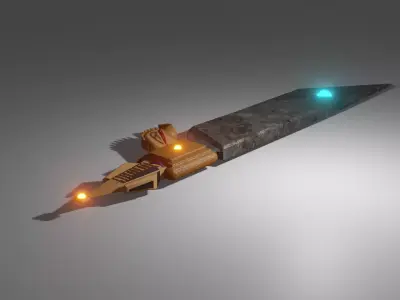 Zabuza sword Low-poly 3D model