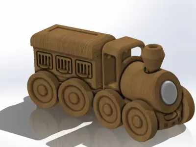 3D Printable Wooden Toy Train Set 3D print model