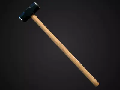 Sledge Hammer Low-poly 3D model