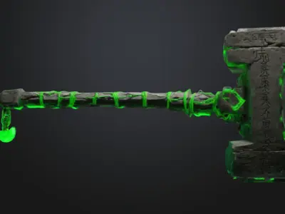 massive war hammer 3D model