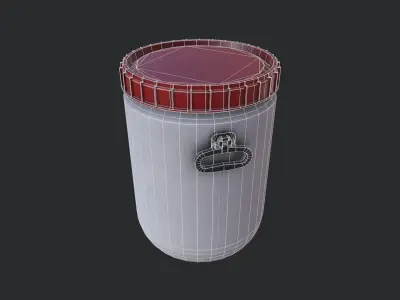 Bioplastic Drum 02 Low-poly 3D model