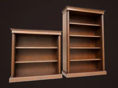 Vintage Bookcases Low-poly 3D model