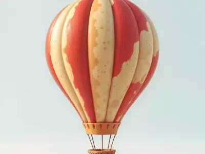 Hot Air Balloon Low-poly 3D model 3