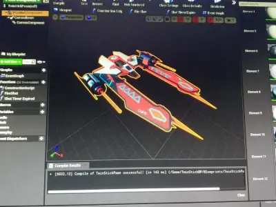 Spacecraft hunter space ship Low-poly 3D model