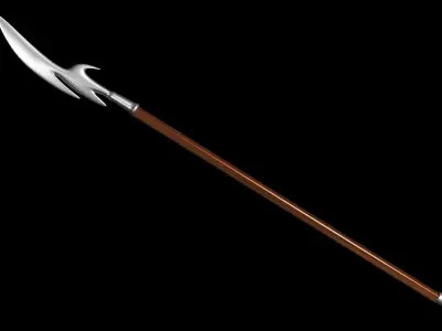 Metal spear Low-poly weapon Free low-poly 3D model