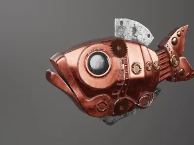Steampunk fish 3D model