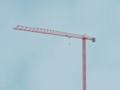 Flat Top Tower Crane 7 3D model