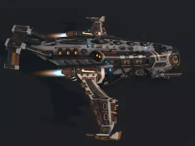 Spaceship 04 Modular Pack Low-poly 3D model