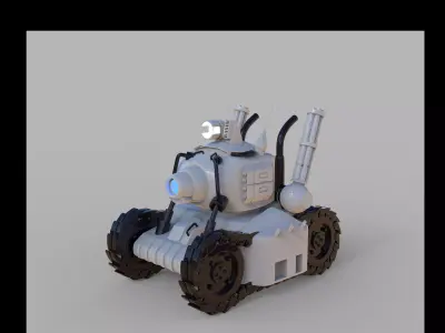 panzer 3D model robot tank Low-poly 3D model
