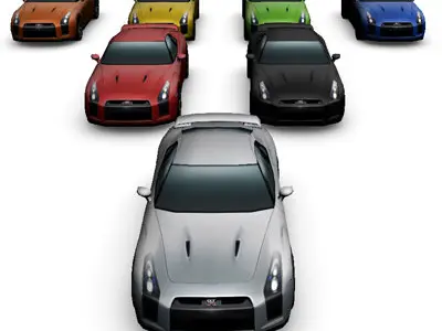 Nissan GT-R Multi Color Free low-poly 3D model