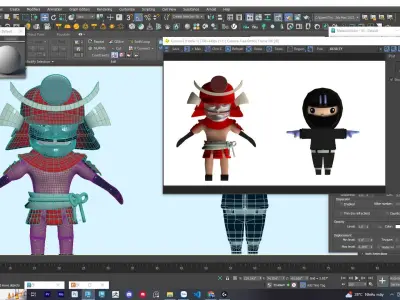 chibi ninja Free low-poly 3D model