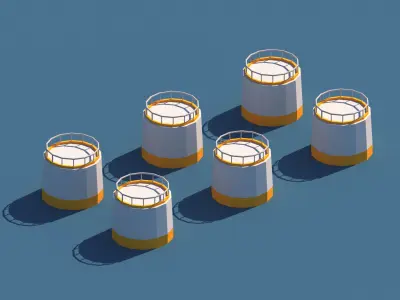 Cartoon Low Poly Industry Package Low-poly 3D model