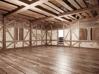 Medieval House Old 14 PBR 4K GameReady Low-poly 3D model