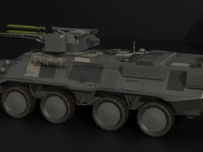 BTR-3E1 armored vehicle Low-poly 3D model