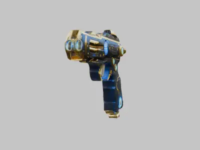 Sci-Fi Handgun 3D Model Low-poly 3D model