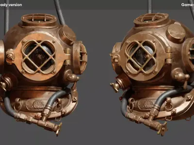 Diving Helmet Low-poly 3D model purchase