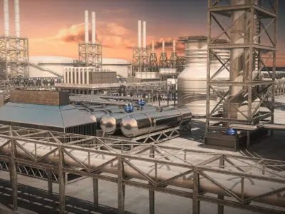 oil factory 3D model purchase