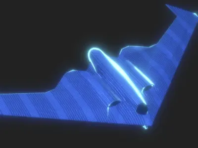 UCAV Stealth Drone Hologram 3D Model Low-poly 3D model
