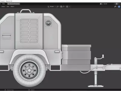 Towable Power Generator Low-poly 3D model