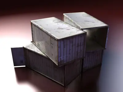 Shipping Containers Low-poly 3D model