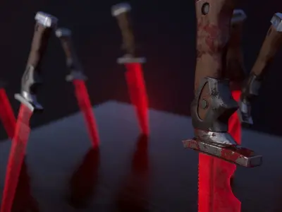 Knife V1 Low-poly 3D model
