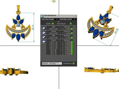 Fashion Diamond PENDANT 3D model
