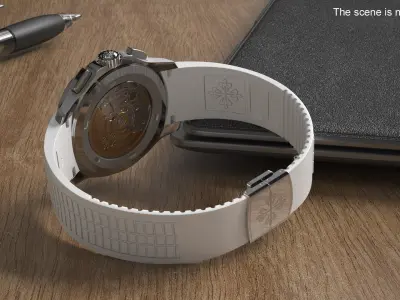  Luxury Wristwatch with Rubber Strap 