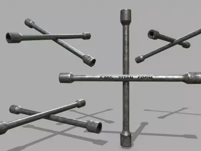   Lug Wrench Low-poly 3D model purchase