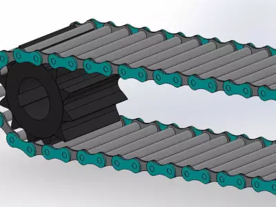 Chain and Sprocket Free 3D model