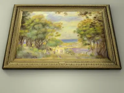 Painting claude monet landscape 3D model