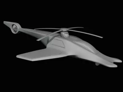 Sleek and Powerful 3D-Printable Helicopter Model 3D print model