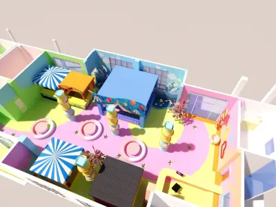  Indoor Carnival Amusement Cartoon Children s Space Commercial 3D model