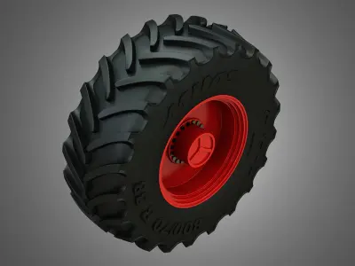 Tractor Tires and  Rims - T07 3D model