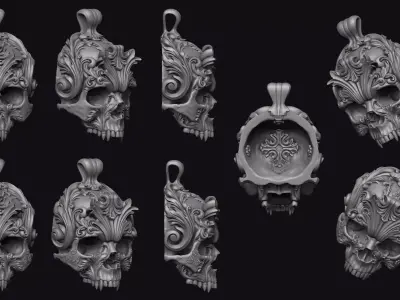 Skull ornament pedant  3D print model