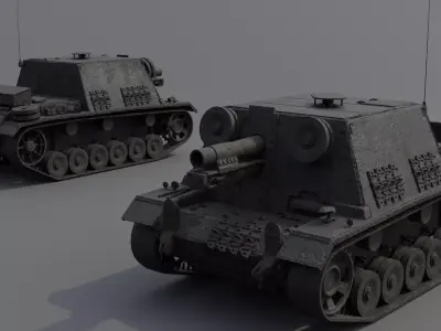 Sturm-Infanteriegeschutz 33B Low-poly 3D model