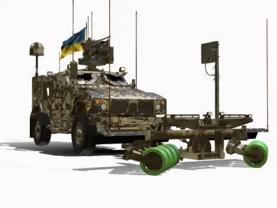 ROLO DE MINA DE FAISCA OSHKOSH MATV 4X4 UKRAINE  Low-poly 3D model