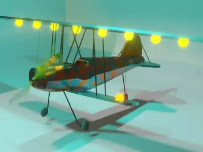 this is a model of a aircraft made in blender 3D model