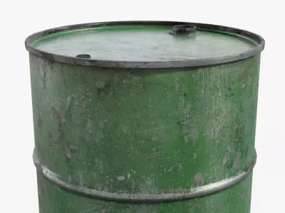 Steel Barrel - Green - Dirty 3D model