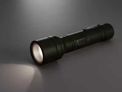 Military Flashlight - Game Asset Low-poly 3D model