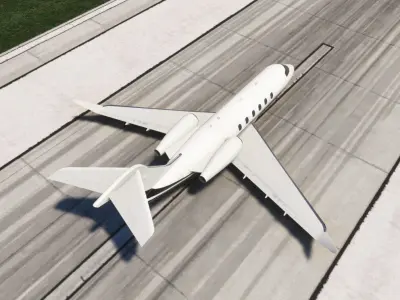 Bombardier Challenger 350 Business Jet Low-poly 3D model
