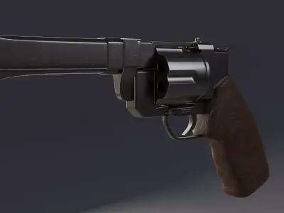 Revolver made with love 3D Model Low-poly 3D model