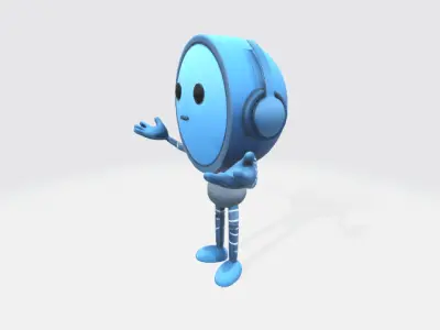 Robot Low-poly 3D model 23