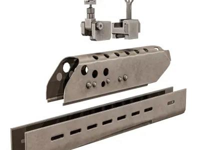 FNC grenade Handguard G3 handguards With  HK416F sights Low-poly 3D model