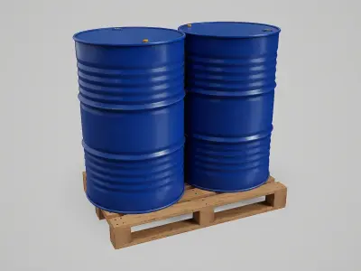 Barrel Low-poly 3D model 7