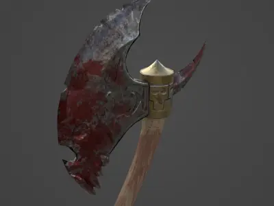 Bloody Axe - Gameready Asset Low-poly 3D model