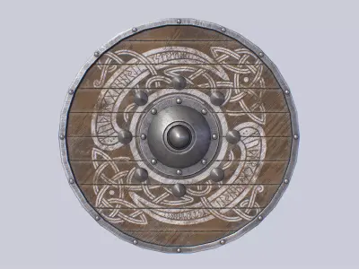 Viking shield Low-poly 3D model