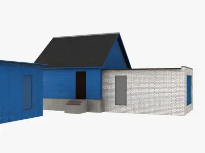 House with garage Free low-poly 3D model