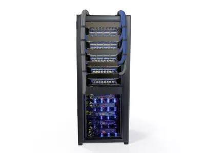 Futuristic Sci-Fi Server Rack Low-poly 3D model